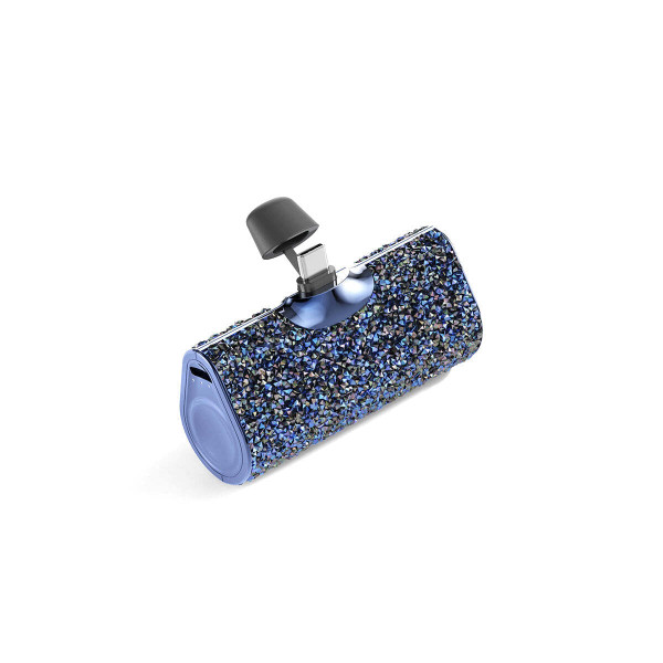 Color: BLUE - Bejewelled Glittering Portable Charger K290-52496664068369
