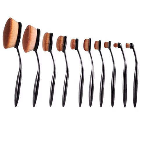 Colors: GOLD - Beauty Experts Set of 10 Oval Beauty Brushes K290-40095737348182