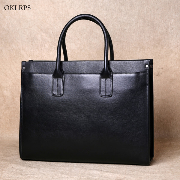Classic Business Leather Handbag Top Layer Cowhide Computer Bag Multi-Layer Briefcase Shoulder Bag  F640-3256808852051464