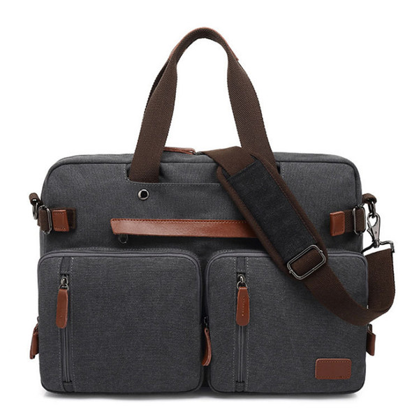 Color: Canvas gray, Size: 15.6 inch - Men's Multifunctional Portable Briefcase Q119-CJNS110114411KP