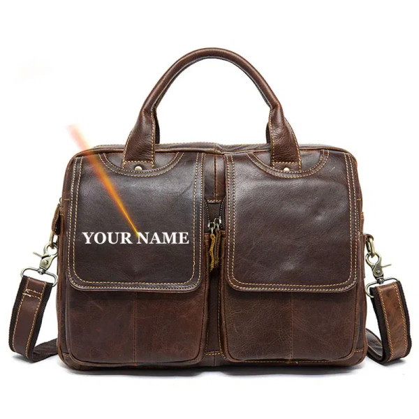 Color: Beige, Ships From: CHINA - WESTAL Men's Bag Genuine Leather Men's Briefcases Laptop Bag Leat F640-12000021656382273