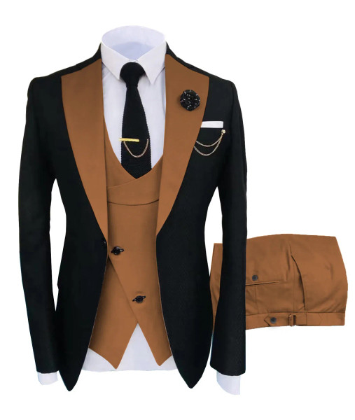 Color: Brown, Size: One Size - New Costume Homme Popular Clothing Luxury Party Stage Men's Suit Gro F640-12000026415254209
