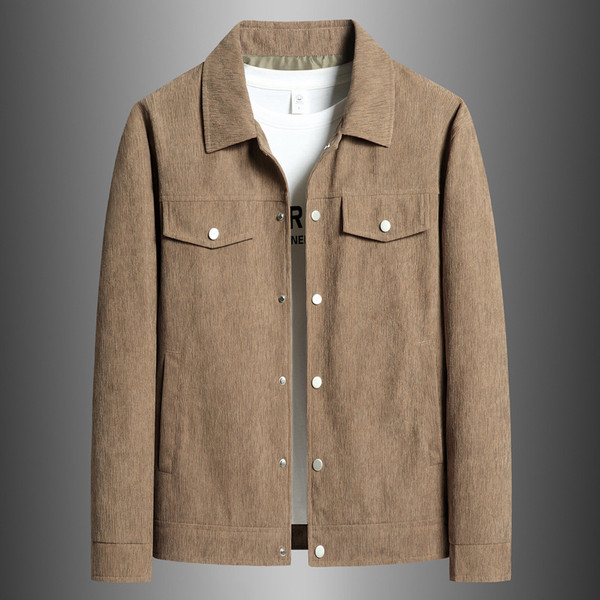 Color: Brown, Size: M - Jacket Fashion Casual Short Tooling Trendy Coat Q119-CJXZ247496701AZ