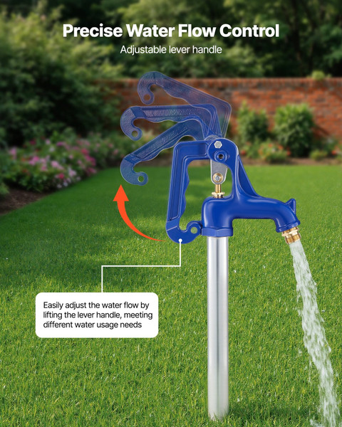 Frost Proof Yard Hydrant, 6.22FT Freeze-Proof Outdoor Faucet with 48" Bury Depth, 3/4" NPT Pipe Con E415-TYXFSLSGG48Y933D7001V0