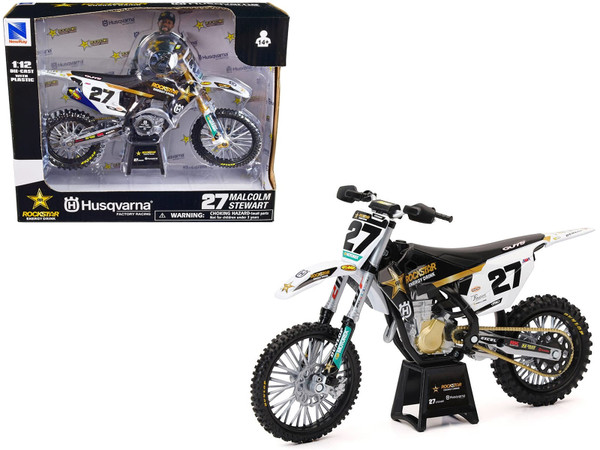 Husqvarna FC450 Motorcycle #27 Malcolm Stewart "Rockstar Energy Drink" 1/12 Diecast Model by New Ray F977-58403