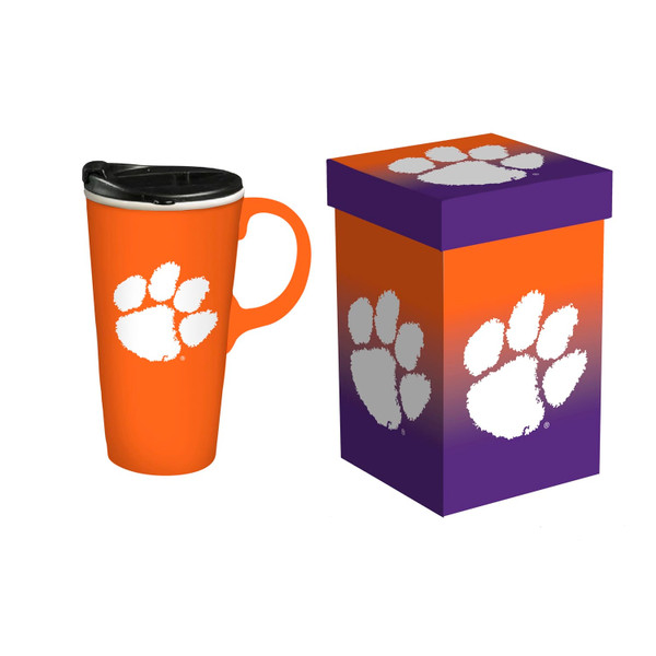 Clemson Tigers Drink 17oz Travel Latte Boxed Z157-194607090