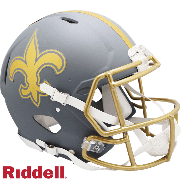 New Orleans Saints Helmet Riddell Authentic Full Size Speed Style Slate Alternate Z157-9585562989