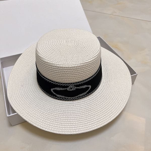 Color: Orange - Luxury Fashion Summer Knitted Hat For Women Mens Designer Bucket Hats Straw Sun Vis Y829-1094006126594707474