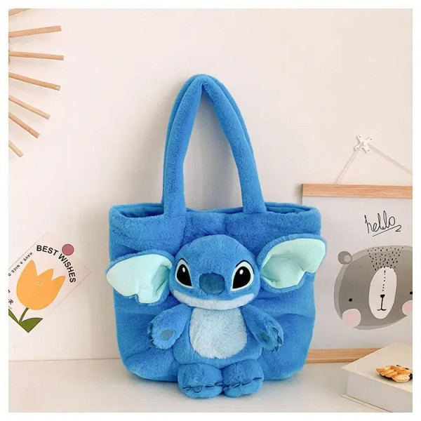 Color: SKY BLUE, Size: Extra Large - Disney 2024 New Cartoon Plush Doll Shoulder Bag Sweet and Cute F640-12000041871586226
