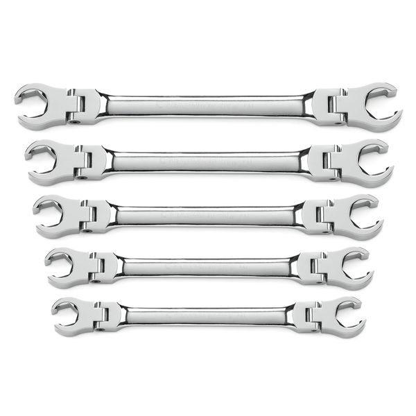 GearWrench 5 Piece Flex Head Flare Nut SAE Wrench Set T398-KDT81910