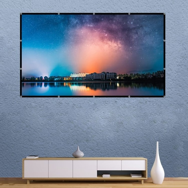 Folding Milk Silk Polyester Projector Film Curtain, Size:150 inch (16:9) Projection Area: 332 x 187 A146-EDA001026011