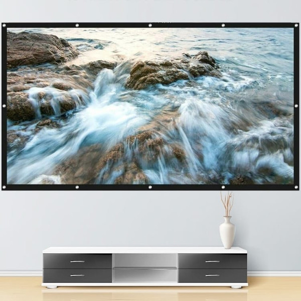 Folding Metal Anti-Light HD Projection Curtain, Size: 60 inch 16:9 133x75cm Punch Black Border A146-TBD0602370015