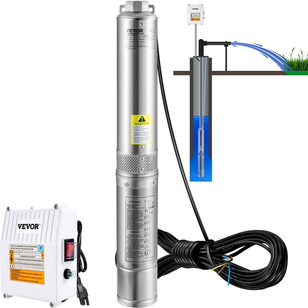 Deep Well Submersible Pump, 1.5HP 115V/60Hz, 37gpm 276ft Head, with 33ft Cord & External Control Bo E415-SJQSBWZQDHMC1WNE8V1
