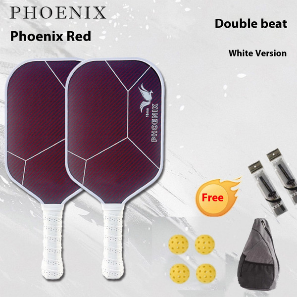 Style: B, Color: Phoenix Red and White - Peak Racket Plate Kevlar Carbon Fiber Frosted Peak Racket Q119-CJYD254371208HS
