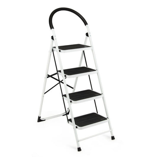 4-Step Folding Ladder with Anti-Slip Pedal Platform 330Lbs Capacity B593-TL35649