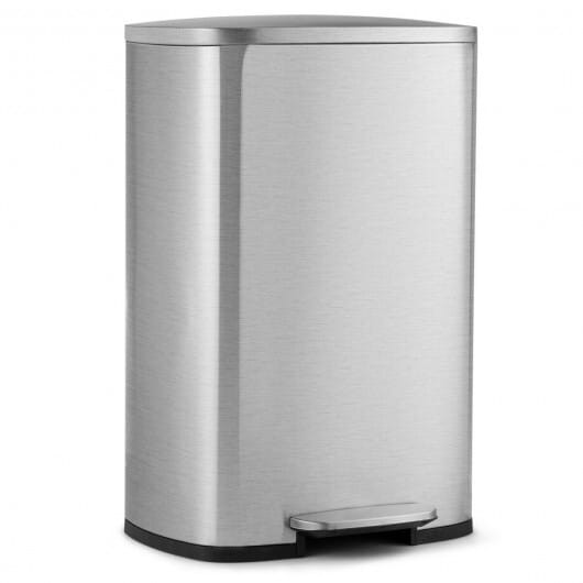 13.2 Gallon Stainless Steel Trash Garbage Can with Bucket B593-HW61550