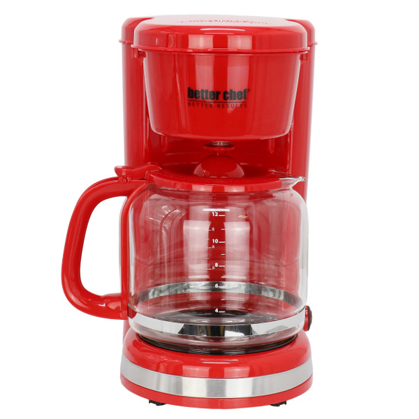 Better Chef 12 Cup 900 Watt Coffee Maker in Red D970-IM-117R