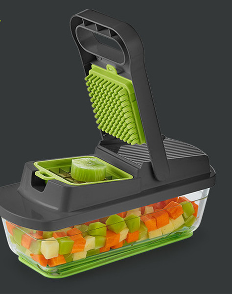 Color: Glass bowl gray green - Shredder, Vegetable Cutting Artifact, Multi-Function Potato Grater,  Q119-CJCJ111985205EV