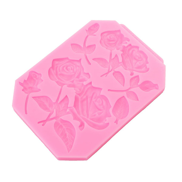 Food Grade Silicone Cake Mold DIY Chocalate Cookies Ice Tray Baking Tool Rose Shape C122-1210821
