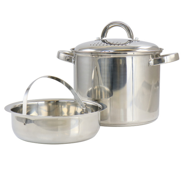 Oster Sangerfield 5 Quart Stainless Steel Pasta Pot with Strainer Lid and Steamer Basket D970-130010.03