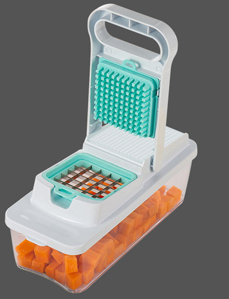 Color: Plastic bowl white blue - Shredder, Vegetable Cutting Artifact, Multi-Function Potato Grater Q119-CJCJ111985202BY