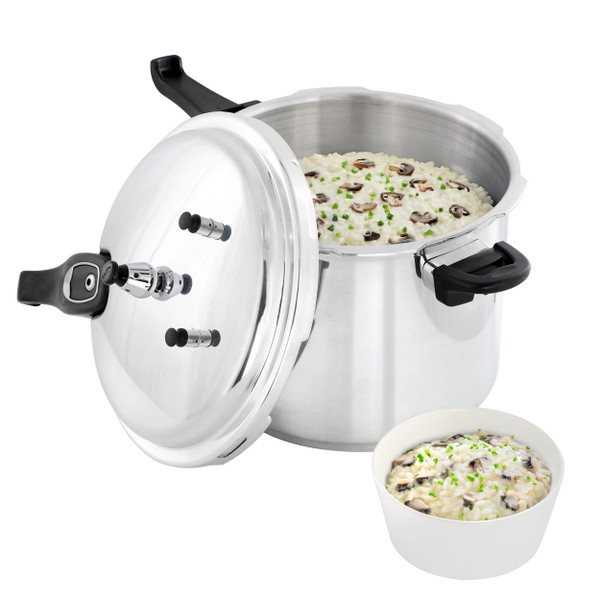 MegaChef 9.5 Quart Induction and Stovetop Pressure Cooker with Steamer D970-MC-9500