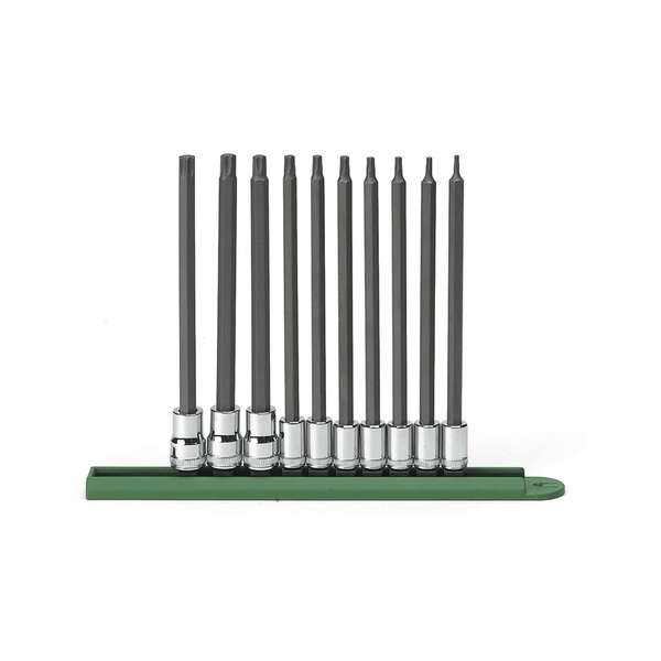 GearWrench 10 Piece 1/4 Inch & 3/8 Inch Drive Long Torx Bit Socket Set T398-KDT80588