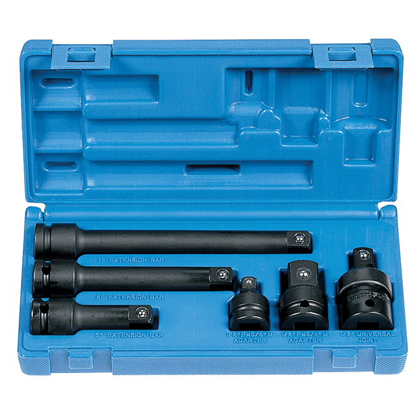 Grey Pneumatic 1/2" Drive 6 Piece Adapter/Extension Set T398-GRE2200