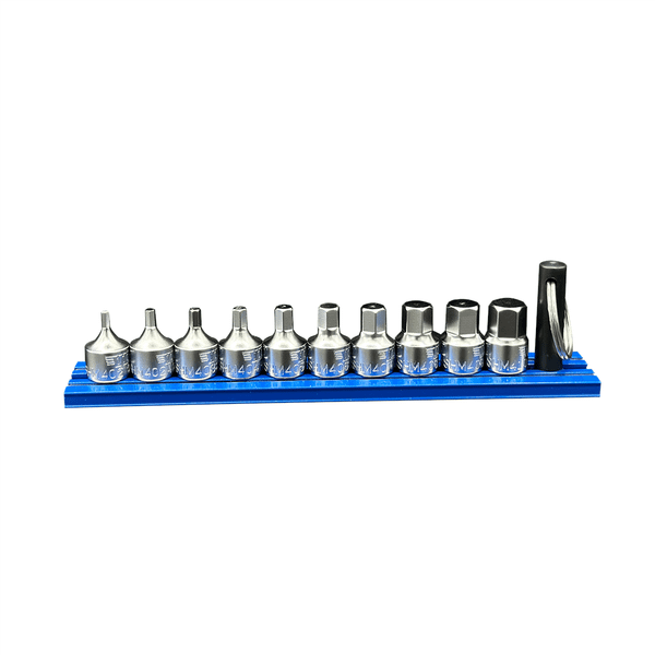 VIM Tools 10 Piece 1/4 Inch Drive Stubby Hex Metric Driver Set with Magrail T398-VIMSHM400A