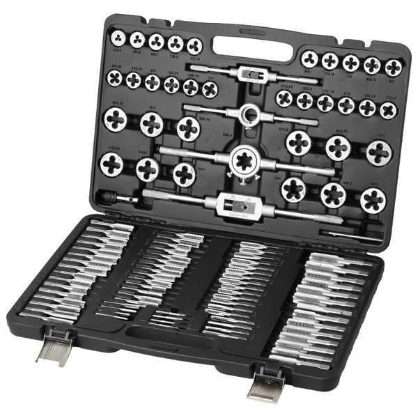 Tap and Die Set, 110-Piece Include Metric Size M2 to M18, Bearing Steel Taps and Dies, Essential Th E415-SZHMJZSZBY110IQY2V0