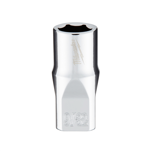 Milwaukee Tool 1/4" Drive 9/32" SAE 6-Point Socket with FOUR FLAT Sides, Vanadium Steel, Chrome T398-MLW45-34-9004