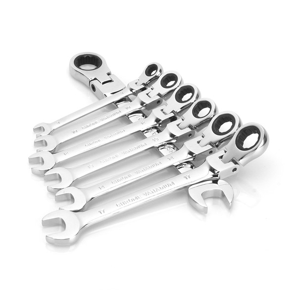 Color: Pink - 1pc Ratchet Wrench of Keys Spanner Hand Tool 72-Tooth Ratcheting Flexible Head Mirror F640-12000033977620583