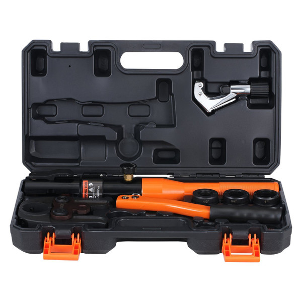 Copper Pipe Crimping Tool, Hydraulic Driven Press Tool with 1/2", 3/4", 1" Jaws, Copper Tube Fittin E415-YYSYJGJYYYTSJ2GFDV1