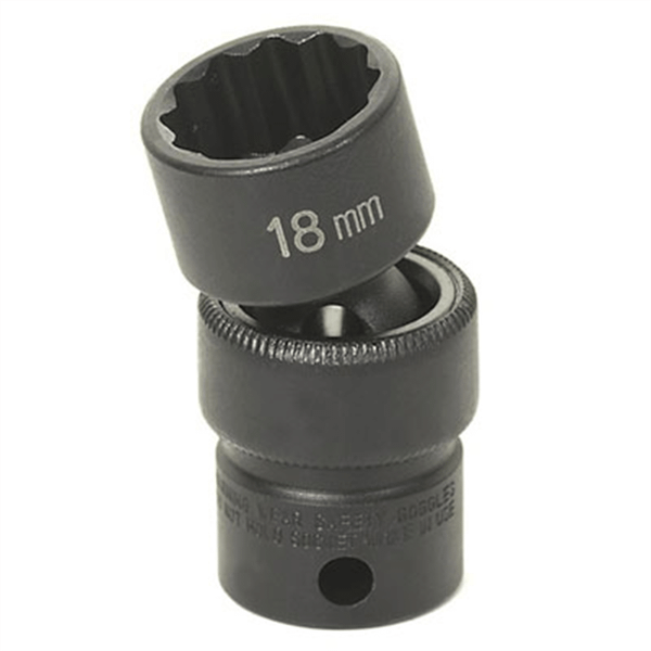 Grey Pneumatic 3/8" Drive x 15mm Standard Universal- 12 Point Socket - Black T398-GRE1115UM