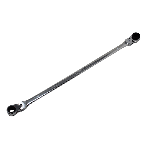 K Tool International Wrench Double Box Ratcheting Reversible 7/16 Inch x 1/2 Inch Universal Spline  T398-KTIXDRF71612