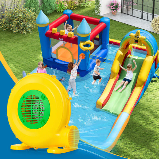 480W Bounce House Blower with Handle and Ground Stakes D681-ES10564US