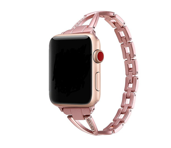 Color: Rose powder 38mm - Metal stainless steel with diamond-wound steel strip Q119-CJZBNSLX00279-Rose powder 38mm