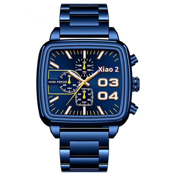 Color: Blue Shell And Blue Surface - Mens Multifunctional Waterproof Quartz Watch Q119-CJNS273273303CX