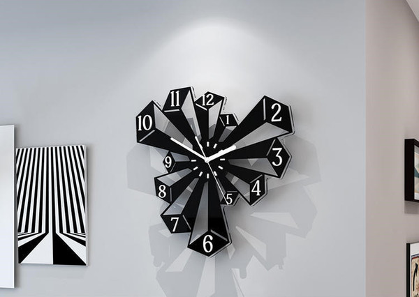 Color: Black, style: Small - Home Fashion Creative Art Modern Minimalist Personality Clock Q119-CJSZ109035101AZ