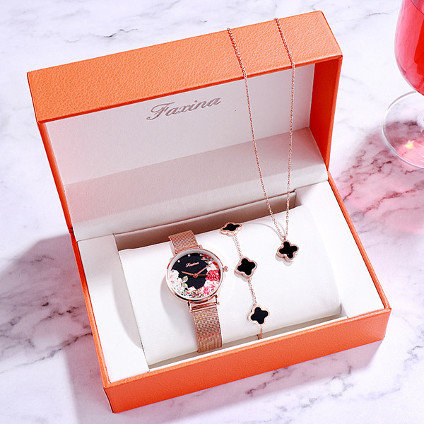 Color: Black Suit A - Fashion all-match watch set Q119-CJZBNSSY02619-Black Suit A