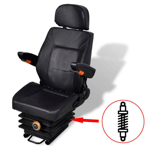 Tractor Seat Black Steel Universal fit for tractors A949-210158