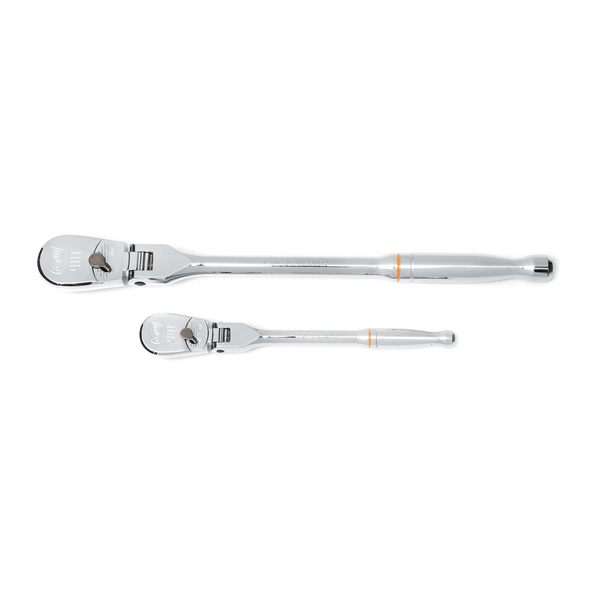 GearWrench 2 Piece 1/4 Inch & 3/8 Inch Drive 90-Tooth Flex Head Teardrop Ratchet Set T398-KDT81216T