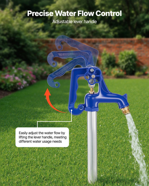 Frost Proof Yard Hydrant, 6.22FT Freeze-Proof Outdoor Faucet with 48" Bury Depth, 3/4" NPT Pipe Con E415-TYXFSLSGGDJ4STV34001V0