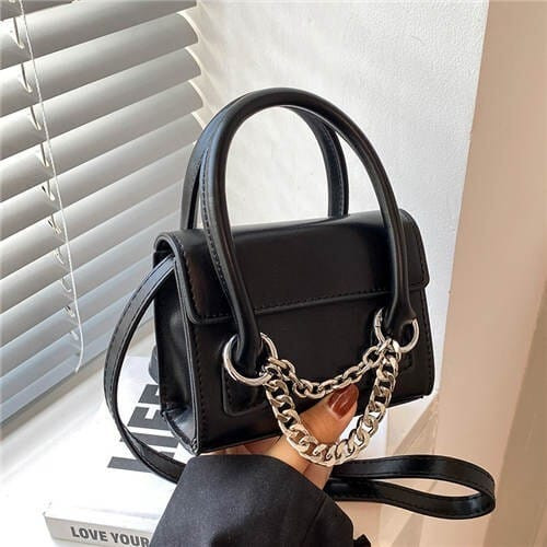 Classic Design Alloy Chain Tassel Decorated Women Mini Wholesale Handbag - Black A392-fhbg0353