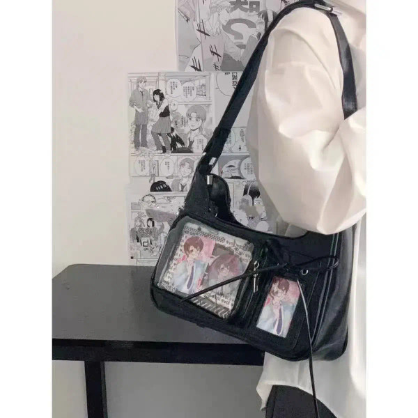 Color: black - Women's Transparent Ida Bags Japan Shoulder Bags Women Students Crossbody Bags Women F640-12000049327123961