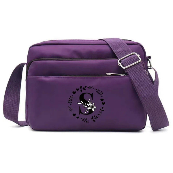 Color: Silver - Purple One Shoulder Crossbody Bag Portable Commuting Large Capacity Simplicity Stor F640-12000038178555389