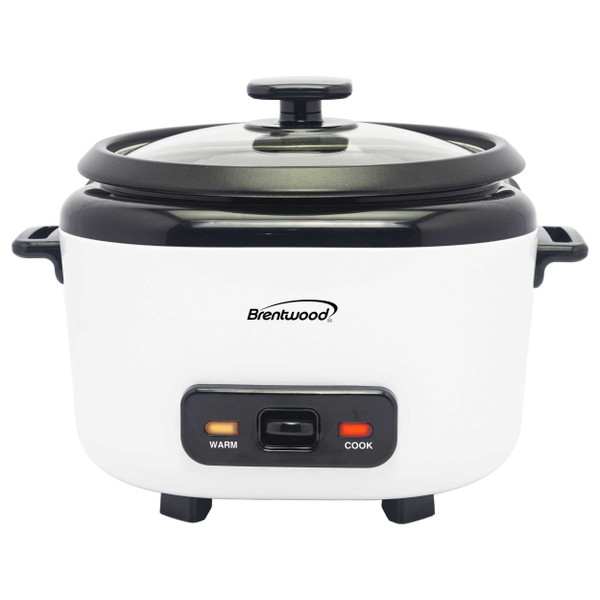Brentwood 16 Cup Cooked Rice Cooker with Steam in White D970-RC-5016W