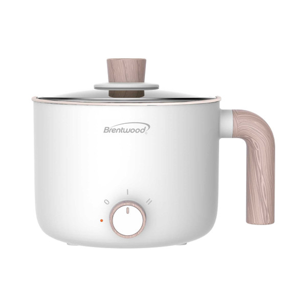 Brentwood 1.5Liter Multi-Function Electric Hot Pot Cooker in White with Ceramic Non-Stick Coating D970-HP-3170W