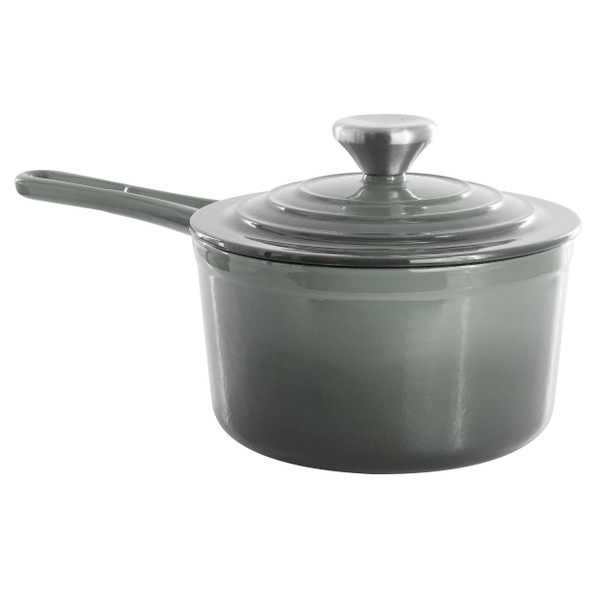 MegaChef 2 Quart Enameled Cast Iron Sauce Pan in Gradient Gray D970-MC-SP17A-GY