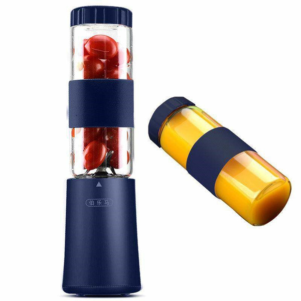 Color: Blue, Style: With cup - Portable Juicer Electric Fruits Mixer Blender Mini Juicer Q119-CJJJCFCJ02349-Blue-With cup